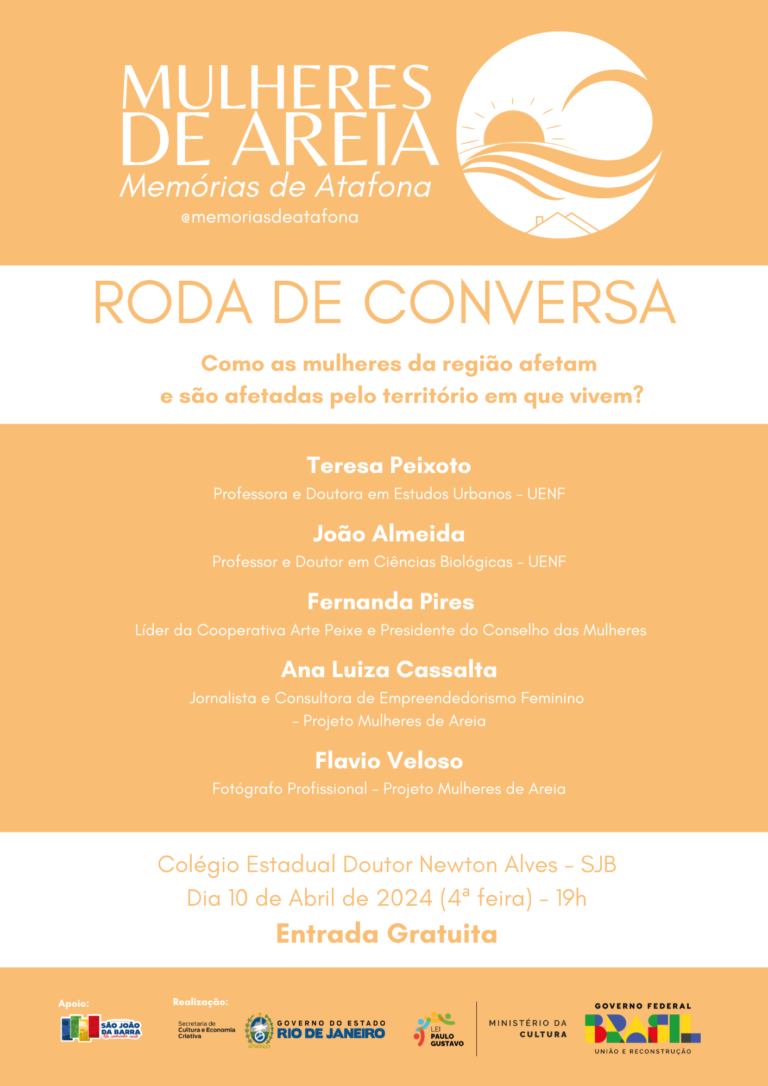 Folheto - Roda de Conversa Mulheres de Areia, Memórias de Atafona